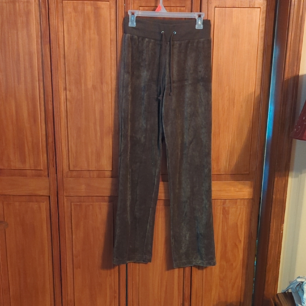 Brown Suede Track Pants